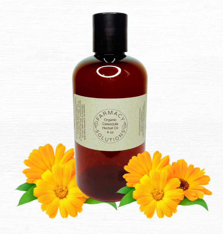 Organic Calendula Herbal Oil for Skin & Hair - 4 oz